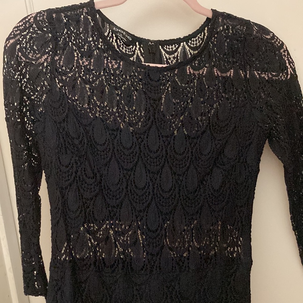 Size small Bebe black cocktail dress. Just above the knee length - Picture 2 of 5